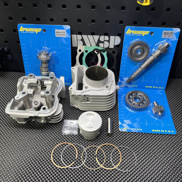 Big bore kit 2V 161cc Address V125 with ceramic cylinder 61mm valves EX24/IN28  - pictures 2 - rights to use Tunescoot