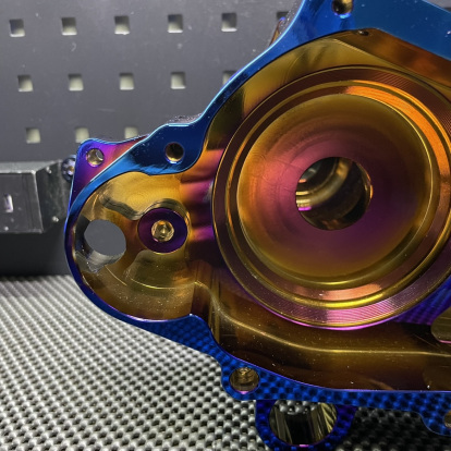 Dio50 180cc billet engine case Bwsp "Blitz" for electric starter in dark rainbow - pictures 8 - rights to use Tunescoot Dio50 180cc billet engine case Bwsp "Blitz" for electric starter in dark rainbow - pictures 8 - rights to use Tunescoot