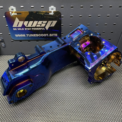Dio50 180cc billet engine case Bwsp "Blitz" for electric starter in dark rainbow - pictures 2 - rights to use Tunescoot Dio50 180cc billet engine case Bwsp "Blitz" for electric starter in dark rainbow - pictures 2 - rights to use Tunescoot