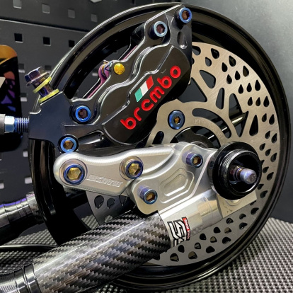 Front wheel swap kit for Jog90 Jog50 with 5-spoke billet rim  - 6