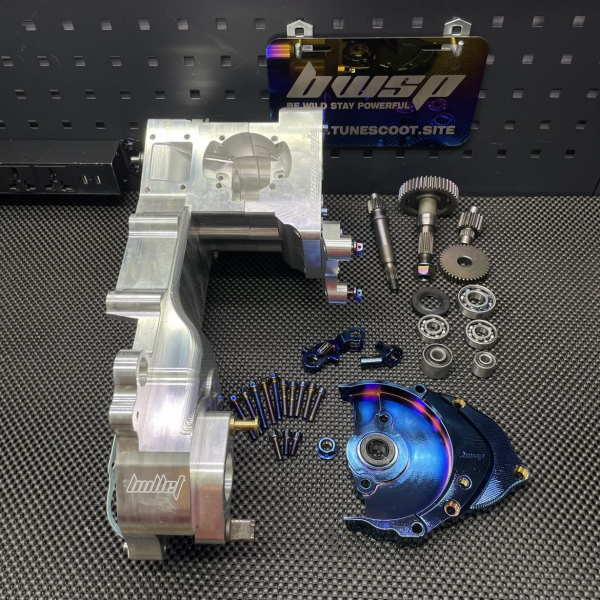Billet engine case Dio50 Af18 Af27 with electric starter cnc machined for upgrade to 125cc "Bullet"  - pictures 7 - rights to us
