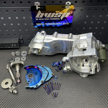 Billet engine case Dio50 Af18 Af27 with electric starter cnc machined for upgrade to 125cc "Bullet" - pictures 1 - rights to us