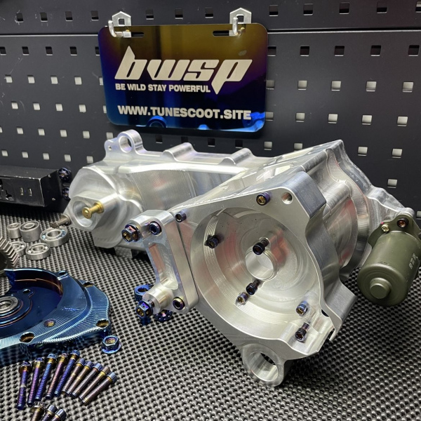 Billet engine case Dio50 Af18 Af27 with electric starter cnc machined for upgrade to 125cc "Bullet"  - pictures 5 - rights to us