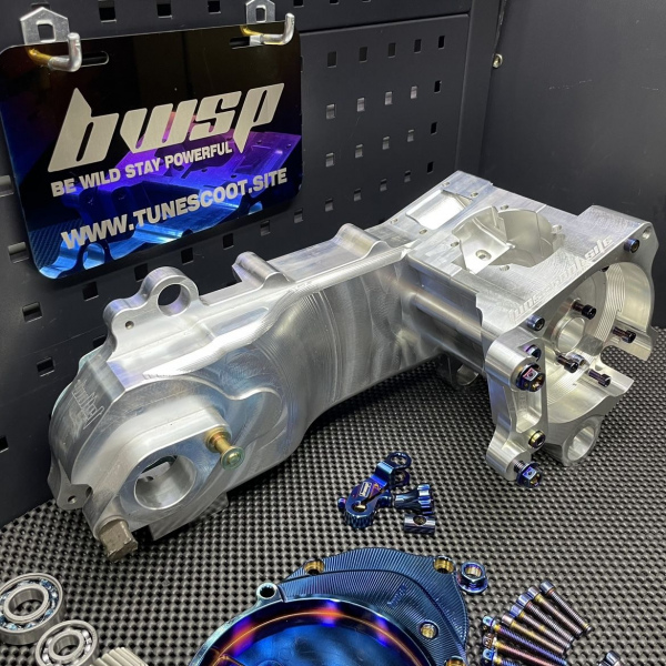 Billet engine case Dio50 Af18 Af27 with electric starter cnc machined for upgrade to 125cc "Bullet"  - pictures 17 - rights to u