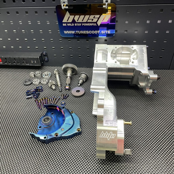 Engine case Dio50 180cc Af18 Af27 billet "Blitz" with electric starter cnc machined - pictures 4 - rights to use Tunescoot