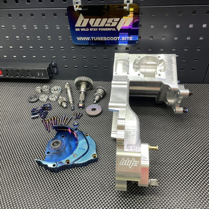 Engine case Dio50 180cc Af18 Af27 billet "Blitz" with electric starter cnc machined - pictures 4 - rights to use Tunescoot Engine case Dio50 180cc Af18 Af27 billet "Blitz" with electric starter cnc machined - pictures 4 - rights to use Tunescoot