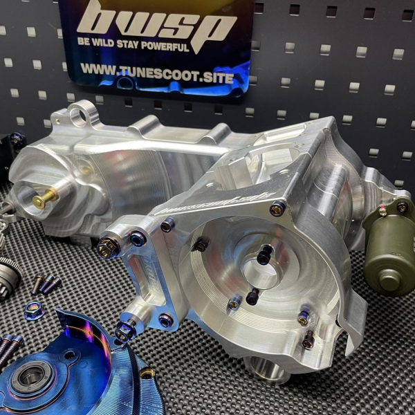 Engine case Dio50 180cc Af18 Af27 billet "Blitz" with electric starter cnc machined - pictures 5 - rights to use Tunescoot