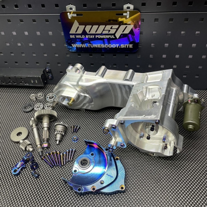 Engine case Dio50 180cc Af18 Af27 billet "Blitz" with electric starter cnc machined - pictures 2 - rights to use Tunescoot Engine case Dio50 180cc Af18 Af27 billet "Blitz" with electric starter cnc machined - pictures 2 - rights to use Tunescoot