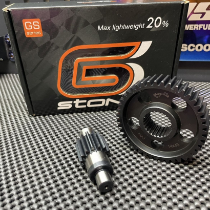 Secondary gears 14/43T Bws125 Gstone transmission - pictures 1 - rights to use Tunescoot