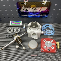 Dio50 130cc water cooling kit with 56mm ceramic cylinder and 53mm crankshaft - pictures 1 - rights to use Tunescoot
