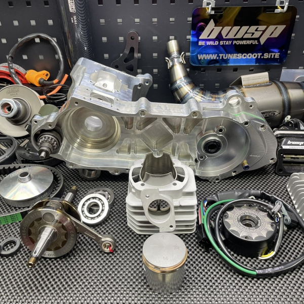 Engine kit 130cc a/c Dio50 with cylinder 56mm air cooling and crankshaft 53mm electric starter billet crankcase  - 2