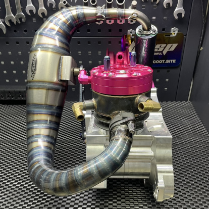 Welded exhaust pipe for Dio50 180cc modified engine "Snake"  - pictures 3 - rights to use Tunescoot Welded exhaust pipe for Dio50 180cc modified engine "Snake"  - pictures 3 - rights to use Tunescoot