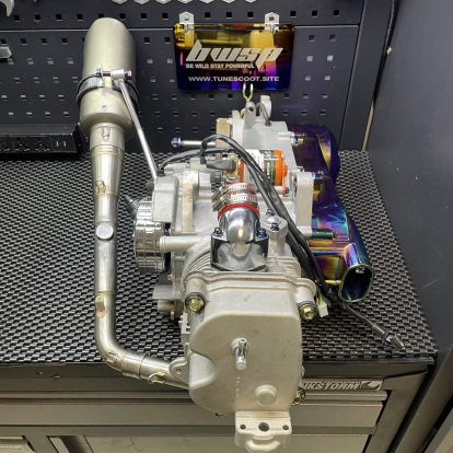 L/c engine kit 182cc for Gy6-125 152qmi short case water cooled with exhaust and water cooling system  - pictures 3 - rights to 