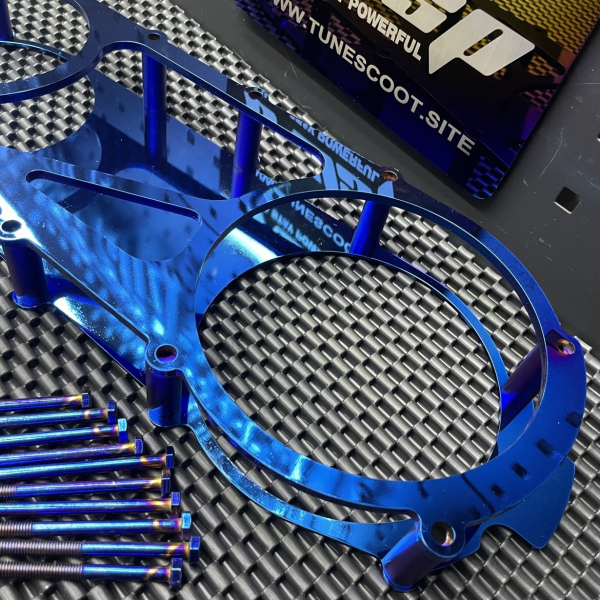 Ruckus CVT lid anklebiter transmission cover in shining blue color  - pictures 3 - rights to use Tunescoot