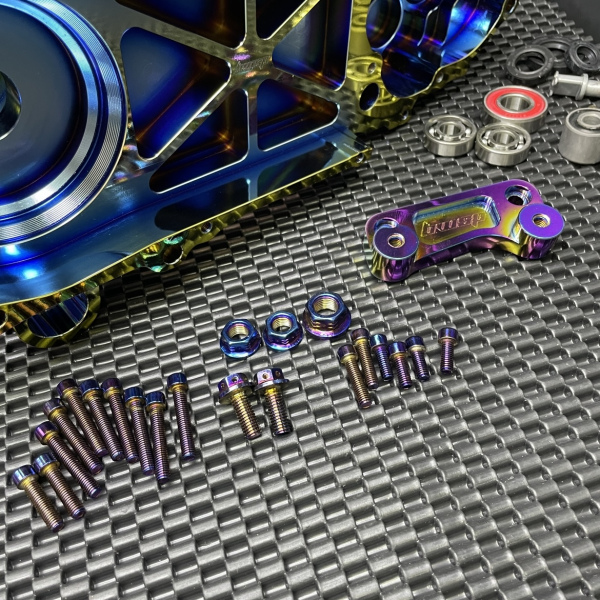 Dio 125cc billet engine case Bwsp "Bullet" for electric starter Dio50 in light rainbow  - pictures 12 - rights to use Tunescoot