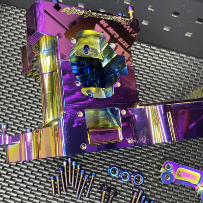 Dio 125cc billet engine case Bwsp "Bullet" for electric starter Dio50 in light rainbow  - pictures 4 - rights to use Tunescoot Dio 125cc billet engine case Bwsp "Bullet" for electric starter Dio50 in light rainbow  - pictures 4 - rights to use Tunescoot