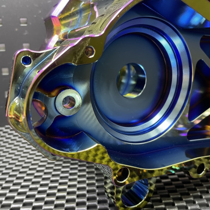 Dio 125cc billet engine case Bwsp "Bullet" for electric starter Dio50 in light rainbow  - pictures 9 - rights to use Tunescoot Dio 125cc billet engine case Bwsp "Bullet" for electric starter Dio50 in light rainbow  - pictures 9 - rights to use Tunescoot