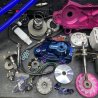 Dio 130cc l/c disassembled engine kit with billet crankcase “Pink panther” water cooled ceramic cylinder 56mm crankshaft 53mm  -