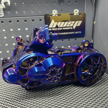 Dio50 125cc billet crankcase with CVT lid and manifold  - 1