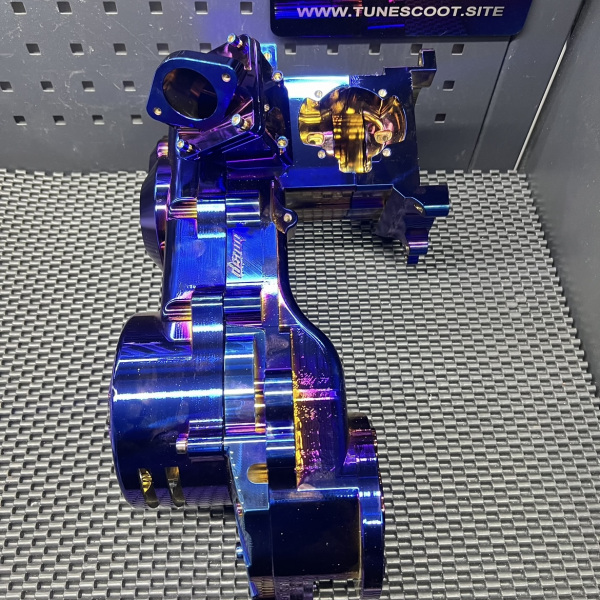 Dio50 125cc billet crankcase with CVT lid and manifold  - 3