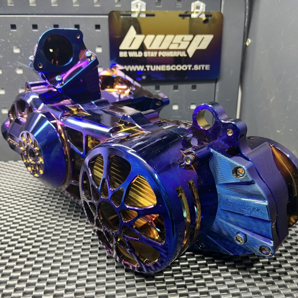 Dio50 125cc billet crankcase with CVT lid and manifold  - 2