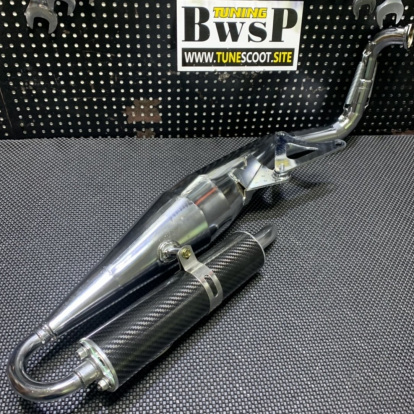 Exhaust pipe for Yamaha Jog90 Jog50 V8 with carbon tube  - pictures 5 - rights to use Tunescoot