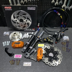 Disk brake kit for Honda Ruckus Gy6 - pictures 1 - rights to use Tunescoot