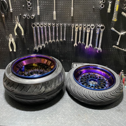 Wheels for Ruckus with Gy6-150 billet rims titanium color  - pictures 2 - rights to use Tunescoot