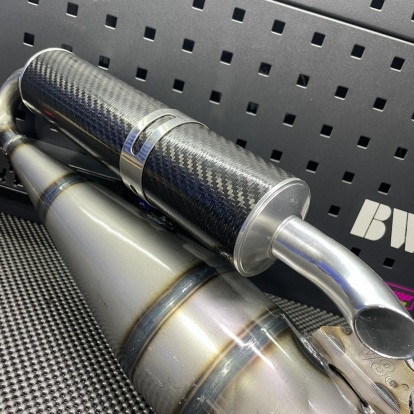 Exhaust pipe for Bws100 4VP V8 with carbon fiber tube  - pictures 3 - rights to use Tunescoot