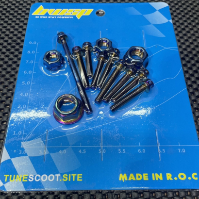Bolts set with nuts for Dio50 CVT cover and transmission gears box lid - pictures 1 - rights to use Tunescoot