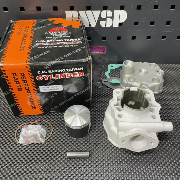 Ceramic cylinder kit 50mm for Derbi Senda 2004 water cooling big bore set with head  - pictures 11 - rights to use Tunescoot