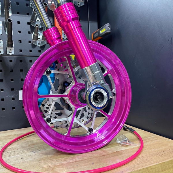 Jog50 front wheel set up disk brake  - pictures 6 - rights to use Tunescoot