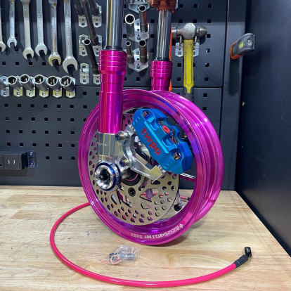 Jog50 front wheel set up disk brake  - pictures 1 - rights to use Tunescoot